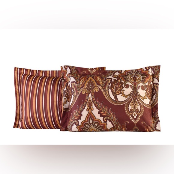 Fairfield Square Collection Odyssey Scroll/Stripe Reversible 8 Pc. Comforter Set - Picture 2 of 6